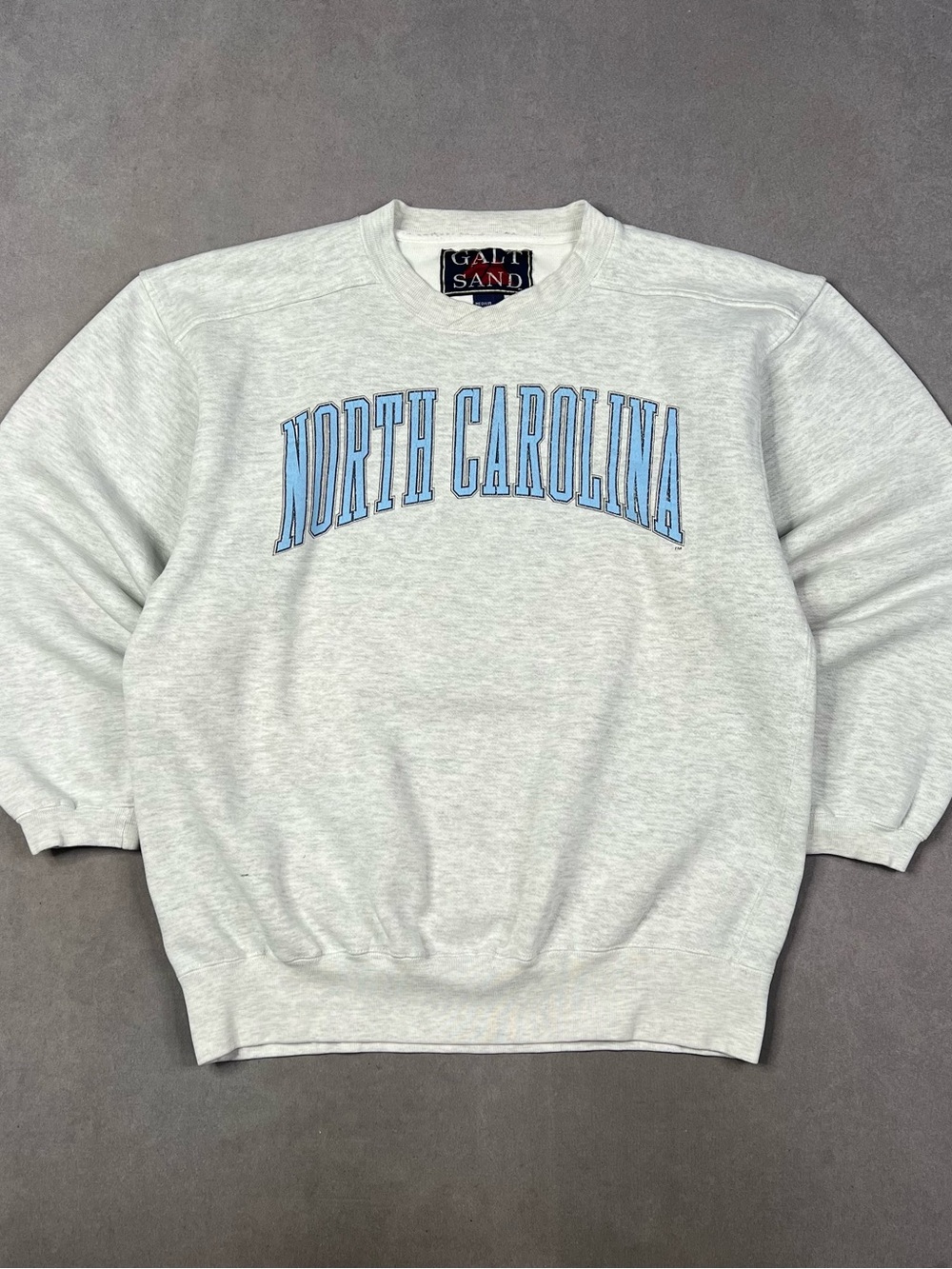 Vintage North Carolina Tar Heels Light Gray Crewneck Sweatshirt